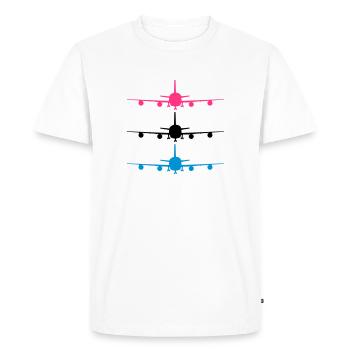 Landing avion silhouette debout modèle de concepti - T-shirt Premium bio Homme - blanc - Devant - Nico (187cm)