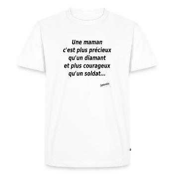 une maman - T-shirt Premium bio Homme - blanc - Devant - Nico (187cm)