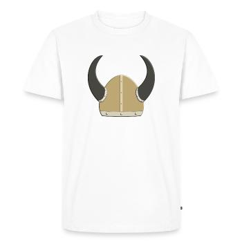 Viking Helmet Scandinavia Viking Ship Holiday - Men's Premium Organic T-Shirt - white - Front - Nico (187cm)