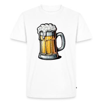 Chope de bière Beer Fan Shirt - T-shirt Premium bio Homme - blanc - Devant - Nico (187cm)