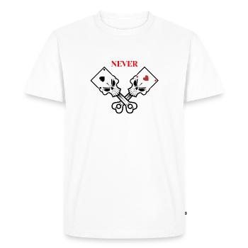 Piston crâne oldschool pour motards - T-shirt Premium bio Homme - blanc - Devant - Nico (187cm)
