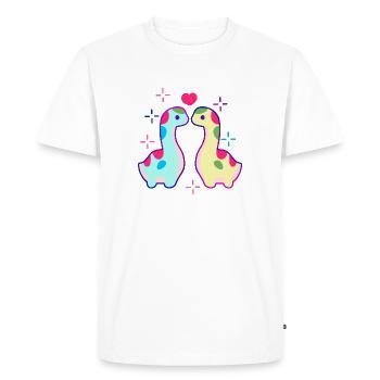 Two dinosaurs and heart - Men's Premium Organic T-Shirt - white - Front - Nico (187cm)
