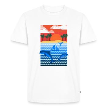 Paysage (paradis) - T-shirt Premium bio Homme - blanc - Devant - Nico (187cm)