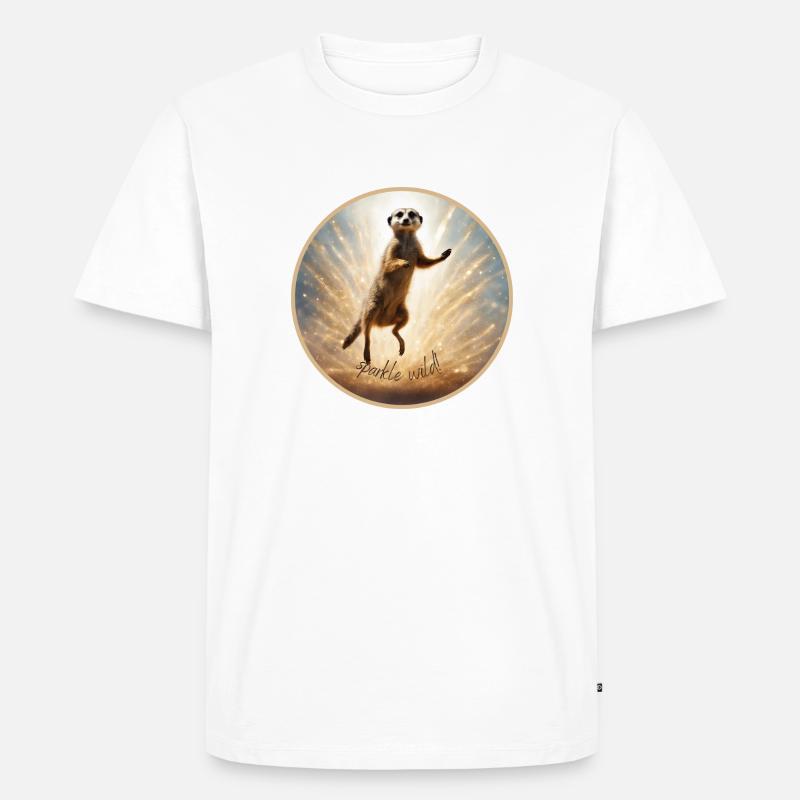 Erdmännchen in Glitzer - Männer Premium Bio T-Shirt - Weiß