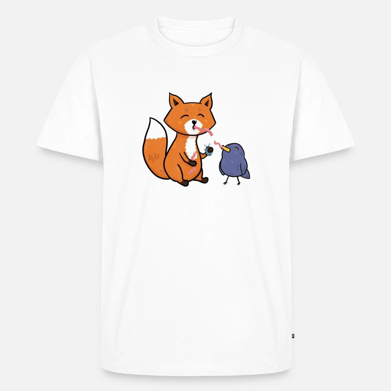 Fuchs und Amsel beste Freunde - Männer Premium Bio T-Shirt - Weiß