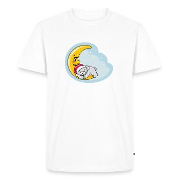 Sleeping teddy bear on the moon - Men's Premium Organic T-Shirt - white - Front - Nico (187cm)