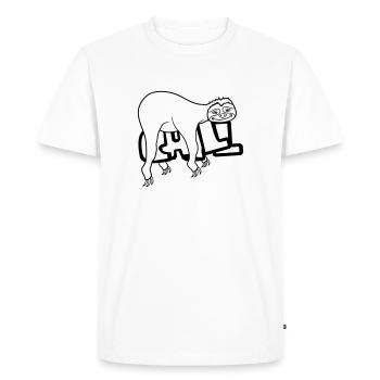 chill sloth relax muede chillen haengen sc - Men's Premium Organic T-Shirt - white - Front - Nico (187cm)