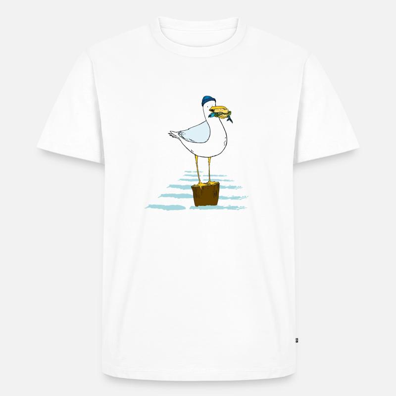 Möwe - Männer Premium Bio T-Shirt - Weiß