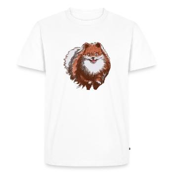 Cute Spitz court vers vous - Spitz Dog Design - T-shirt Premium bio Homme - blanc - Devant - Nico (187cm)