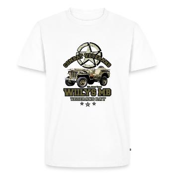Legendary Willis MB Us Army Truck ww2 - T-shirt Premium bio Homme - blanc - Devant - Nico (187cm)