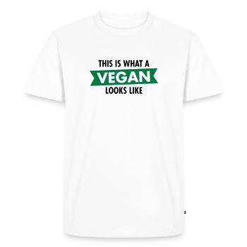 This Is What A Vegan Looks Like - T-shirt Premium bio Homme - blanc - Devant - Nico (187cm)