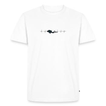 Diver - Diving - Diver - Heartbeat - Men's Premium Organic T-Shirt - white - Front - Nico (187cm)