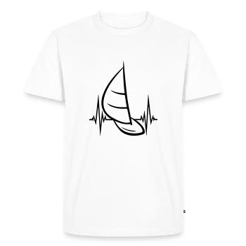 heartbeat pulse frequency sea waves boat sailing s - Men's Premium Organic T-Shirt - white - Front - Nico (187cm)