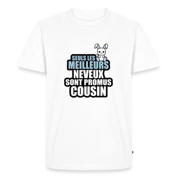 les meilleurs neveux sont promus cousin - T-shirt Premium bio Homme - blanc - Devant - Nico (187cm)