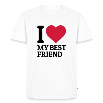 I love my best friend - T-shirt Premium bio Homme - blanc - Devant - Nico (187cm)