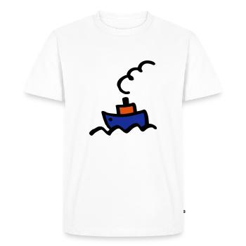 bateau - T-shirt Premium bio Homme - blanc - Devant - Nico (187cm)
