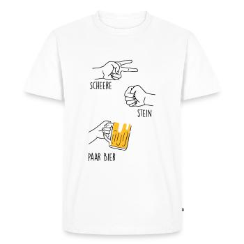 Scheere, Stein, paar Bier - Männer Premium Bio T-Shirt - Weiß - Vorne - Nico (187cm)