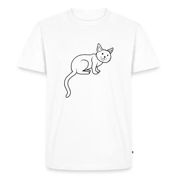 Cute dear cat sits - Men's Premium Organic T-Shirt - white - Front - Nico (187cm)