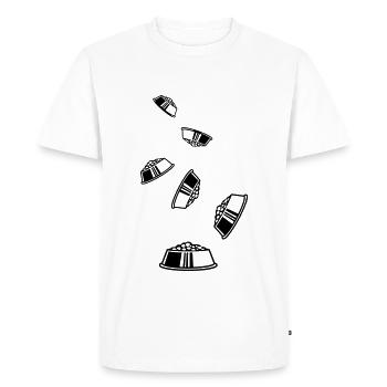 Bowl Dog - Men's Premium Organic T-Shirt - white - Front - Nico (187cm)