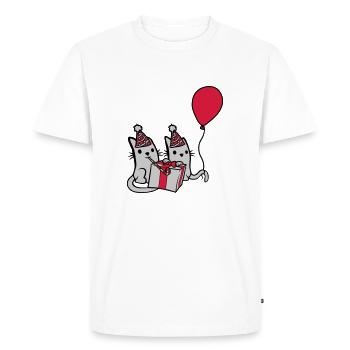 Birthday Cats 2 Friends - Men's Premium Organic T-Shirt - white - Front - Nico (187cm)