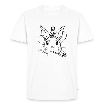 Lapin Tröte Party Hat Anniversaire Enfant - T-shirt Premium bio Homme - blanc - Devant - Nico (187cm)