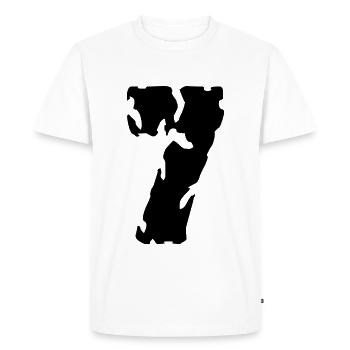 7 Maillot numéro - T-shirt Premium bio Homme - blanc - Devant - Nico (187cm)