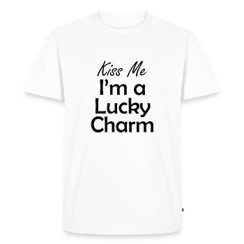 Kiss me I'm a Lucky Charm - T-shirt Premium bio Homme - blanc - Devant - Nico (187cm)