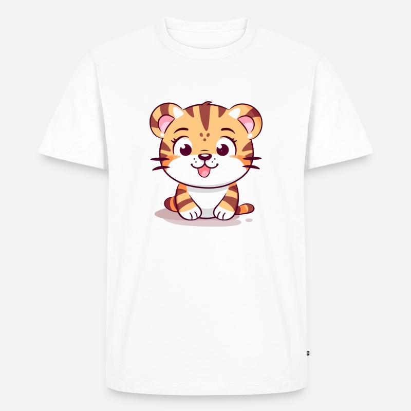 Douc der Tiger - Männer Premium Bio T-Shirt - Weiß