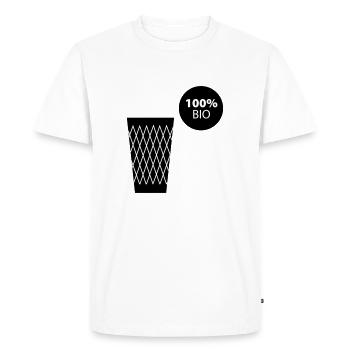 Ribbed 100% BIO #Bembelshop - Men's Premium Organic T-Shirt - white - Front - Nico (187cm)