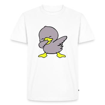 Duck Dabbing - Men's Premium Organic T-Shirt - white - Front - Nico (187cm)