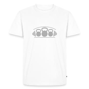 Drôle de dicton pour les fans de fitness - T-shirt Premium bio Homme - blanc - Devant - Nico (187cm)