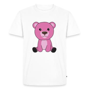 pink bear colorful bears cute animals teddy - Men's Premium Organic T-Shirt - white - Front - Nico (187cm)