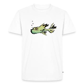 Poisson - T-shirt Premium bio Homme - blanc - Devant - Nico (187cm)