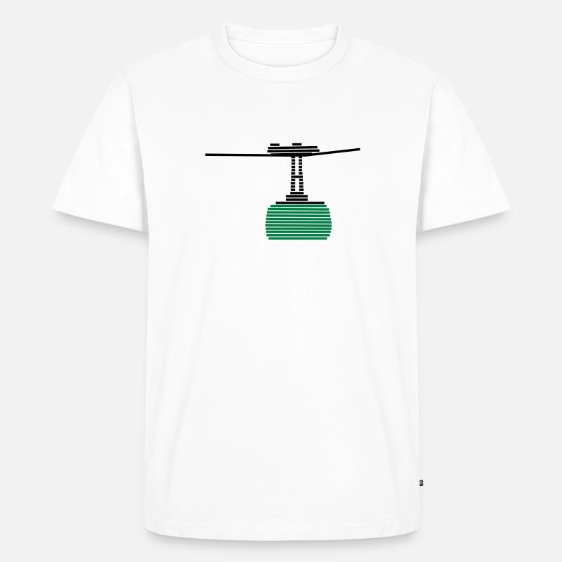 Seilbahn 2 - Männer Premium Bio T-Shirt - Weiß