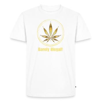 À peine illégal ! - Feuille de marijuana - T-shirt Premium bio Homme - blanc - Devant - Nico (187cm)