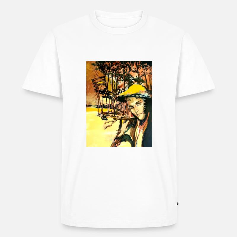 Kunst Gemälde - Männer Premium Bio T-Shirt - Weiß