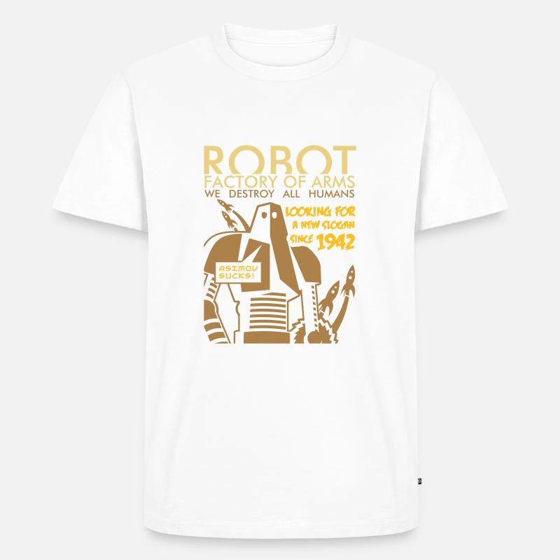 robot2_3c - Männer Premium Bio T-Shirt - Weiß