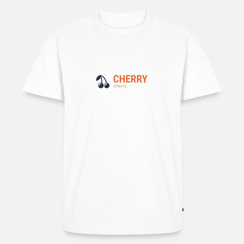 Kirsche - Männer Premium Bio T-Shirt - Weiß