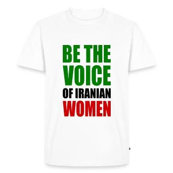 Be the voice of iranian women - T-shirt Premium bio Homme - blanc - Devant - Nico (187cm)