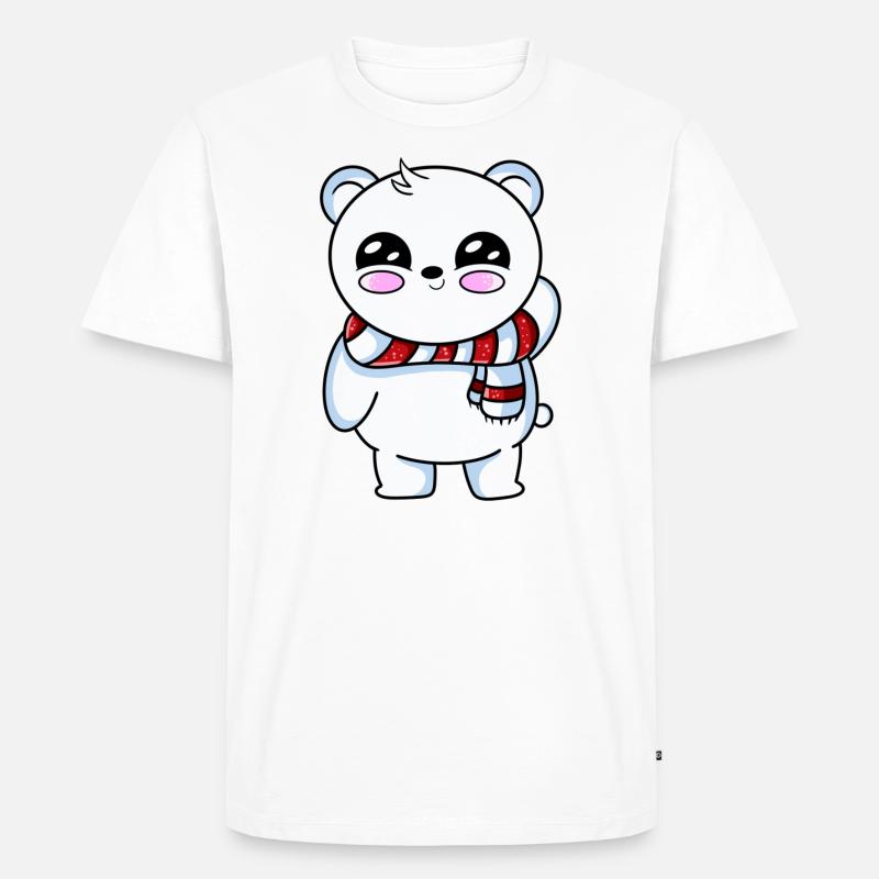 Kawaii Eisbär - Männer Premium Bio T-Shirt - Weiß
