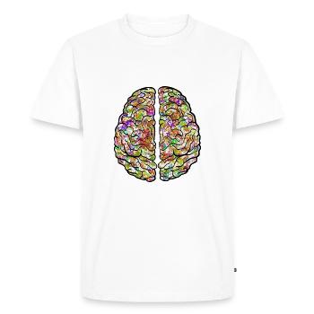 Brain, Brain Colorful, - Men's Premium Organic T-Shirt - white - Front - Nico (187cm)