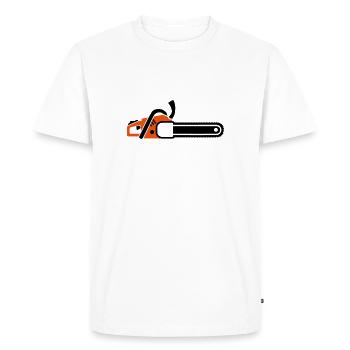 Chainsaw - Men's Premium Organic T-Shirt - white - Front - Nico (187cm)