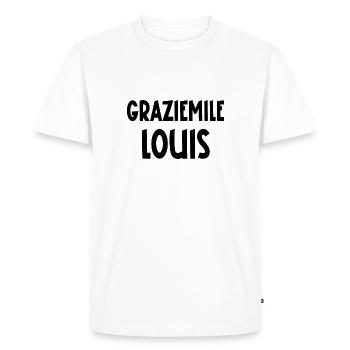 graziemile louis - T-shirt Premium bio Homme - blanc - Devant - Nico (187cm)