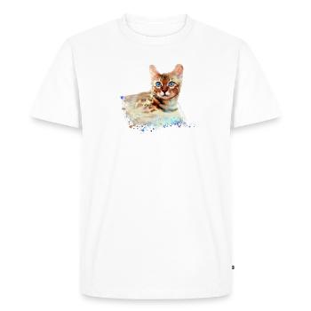chat bengal, chat, bengale, graffiti, peinture, aquarelle - T-shirt Premium bio Homme - blanc - Devant - Nico (187cm)