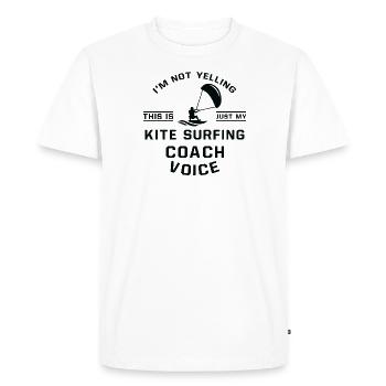 I Don't Scream - Kite Surfing Coach - Men's Premium Organic T-Shirt - white - Front - Nico (187cm)