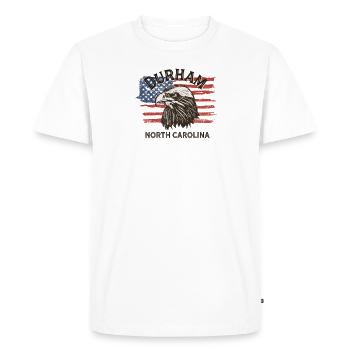 USA Flag Eagle North Carolina Vintage Durham - Men's Premium Organic T-Shirt - white - Front - Nico (187cm)