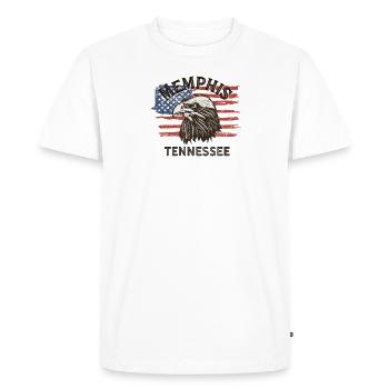 Drapeau des États-Unis Eagle Tennessee Vintage Memphis - T-shirt Premium bio Homme - blanc - Devant - Nico (187cm)