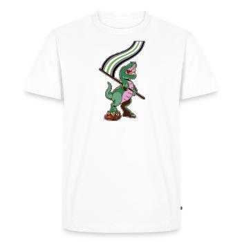 Drapeau LGBTQ - Dinosaur Agender - T-shirt Premium bio Homme - blanc - Devant - Nico (187cm)