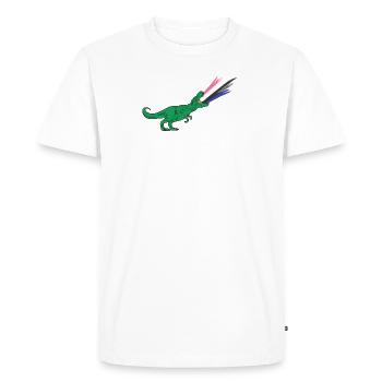 LGBTQ Gender Fluid Flag - Dinosaurs - Men's Premium Organic T-Shirt - white - Front - Nico (187cm)