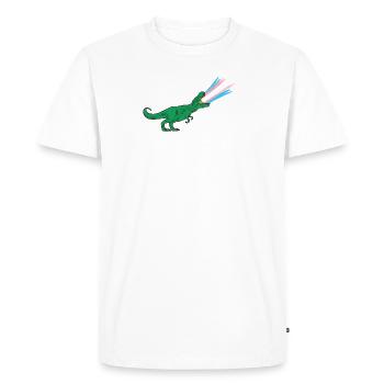 Drapeau transgenre LGBTQ - Dinosaures - T-shirt Premium bio Homme - blanc - Devant - Nico (187cm)